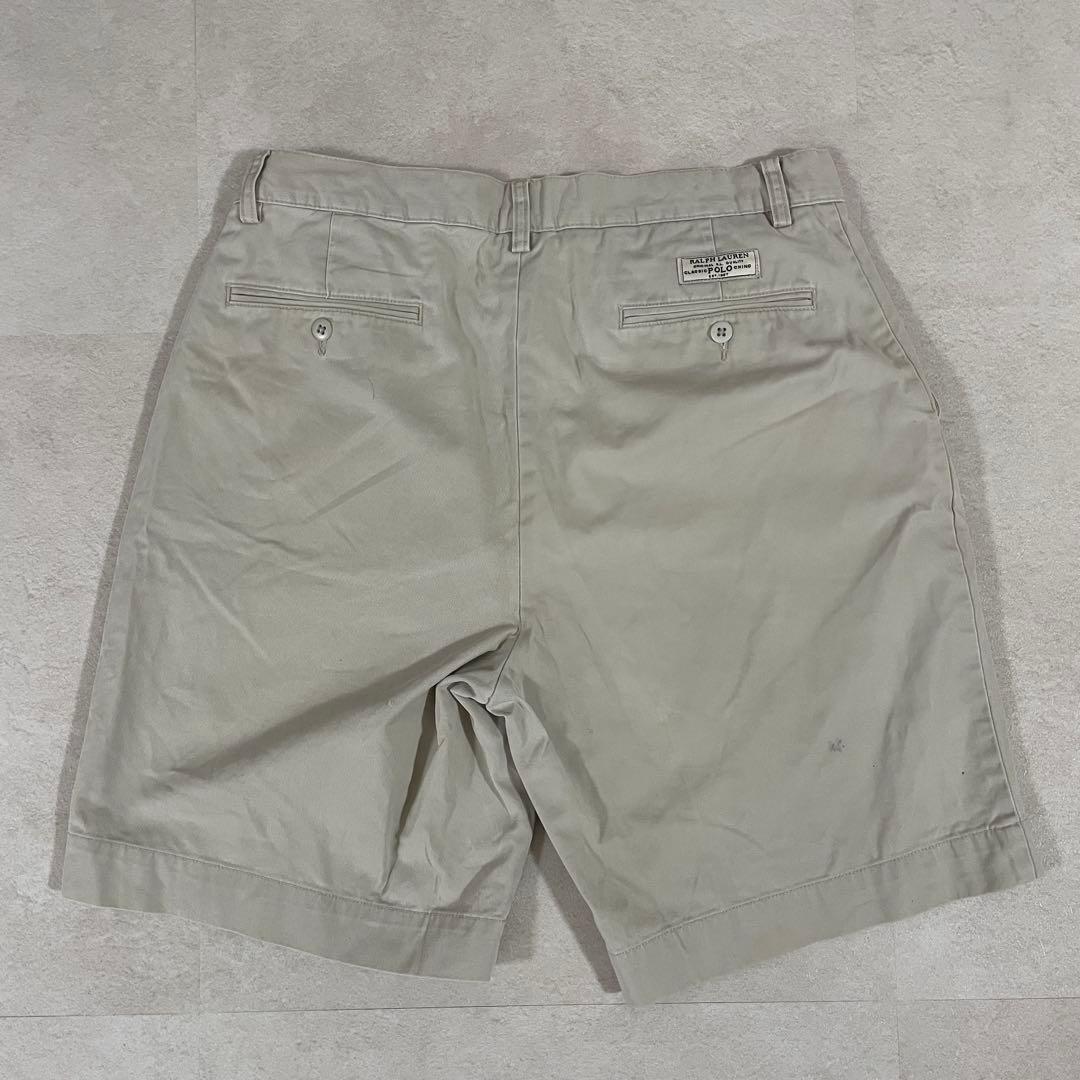 90s POLO RALPH LAUREN ハーフパンツ サイズ33 ベージュ