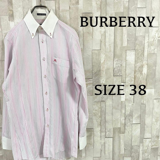 古着 BURBERRY BLACK LABEL 長袖シャツ ストライプ 38