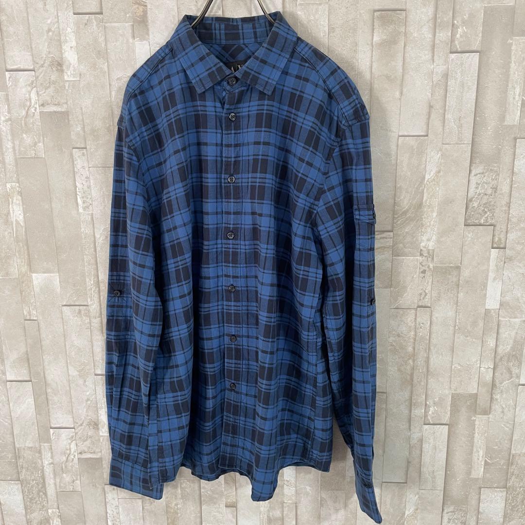 【美品】ARMANI EXCHANGE 長袖ネルシャツ チェック柄 Mサイズ