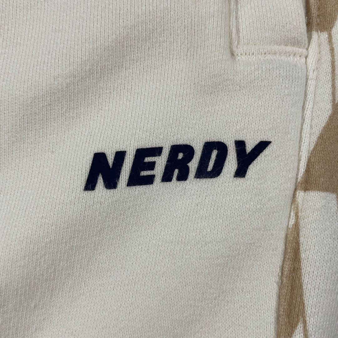 古着 NERDY スウェットパンツ サイドストライプ モノグラム M クリーム