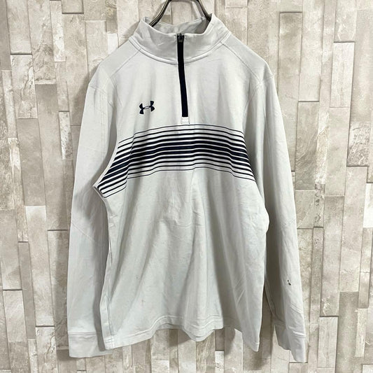 古着 UNDER ARMOUR 1/4ジップ サイズM ボーダー
