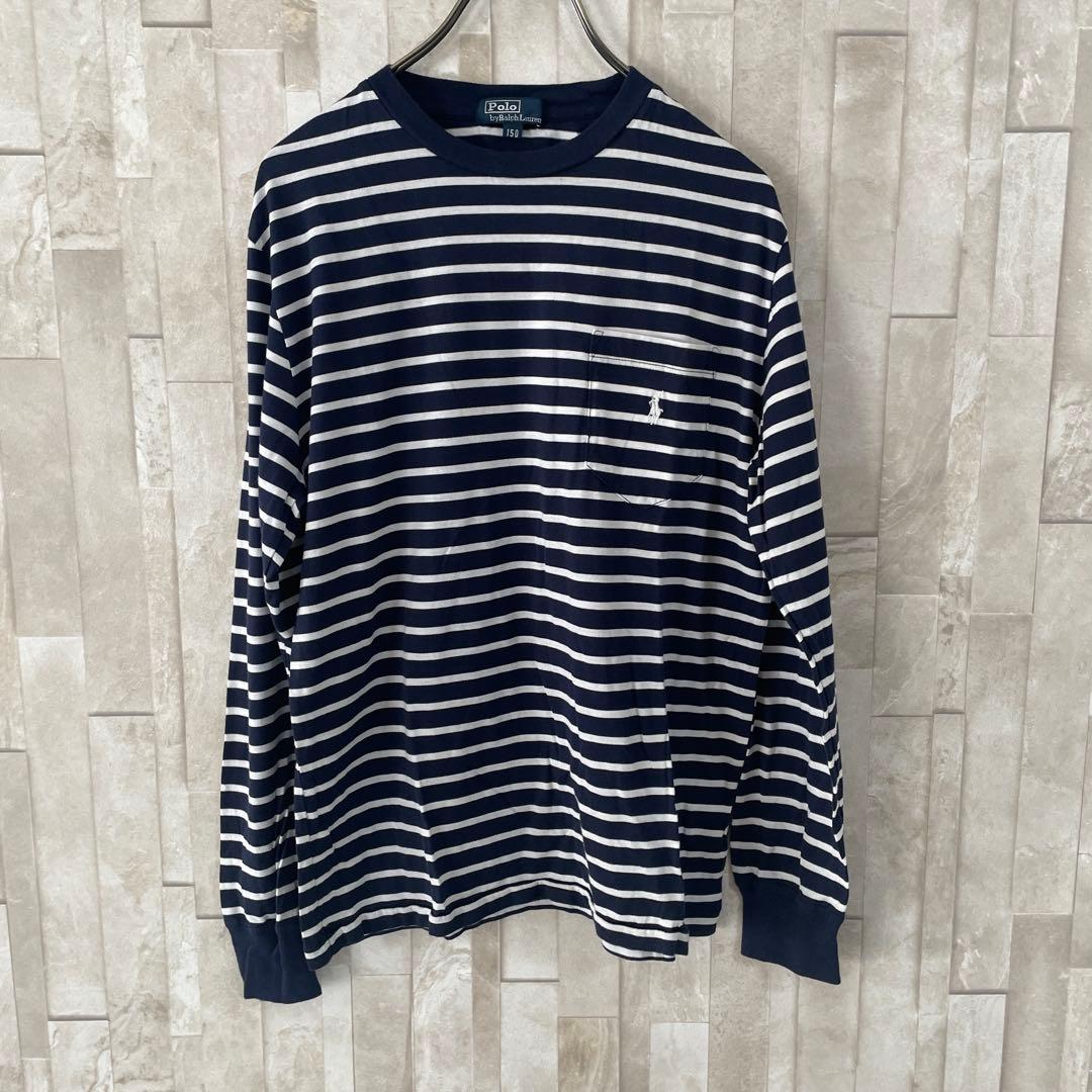 【美品】90s POLO RALPH LAUREN 長袖Tシャツ ボーダー柄