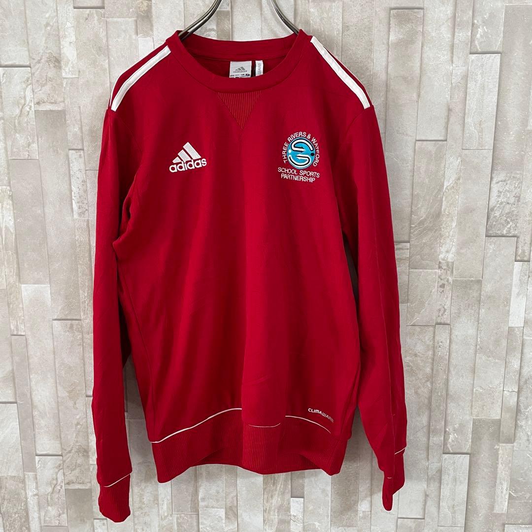 【美品】adidas カレッジ ウォームアップウェア S レッド