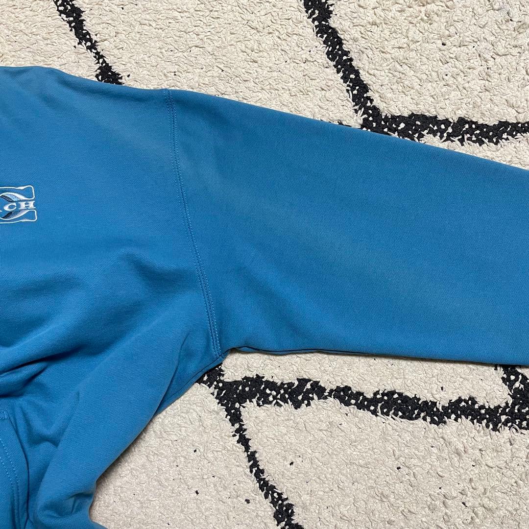 【希少美品】COACH メンズ 長袖パーカー Lサイズ ブルー ターコイズ