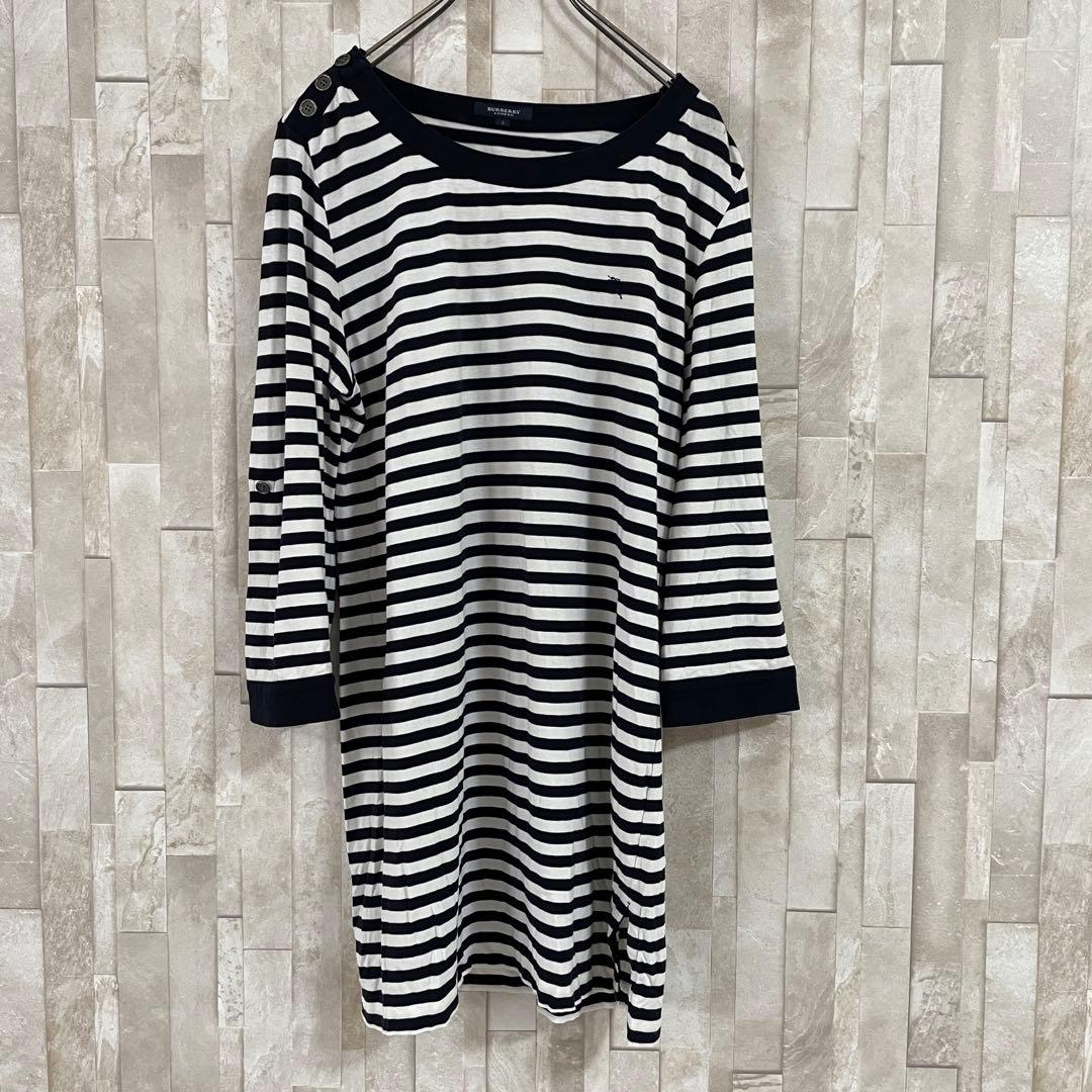 古着 BURBERRY LONDON 七分袖 Tシャツ サイズ2 ボーダー