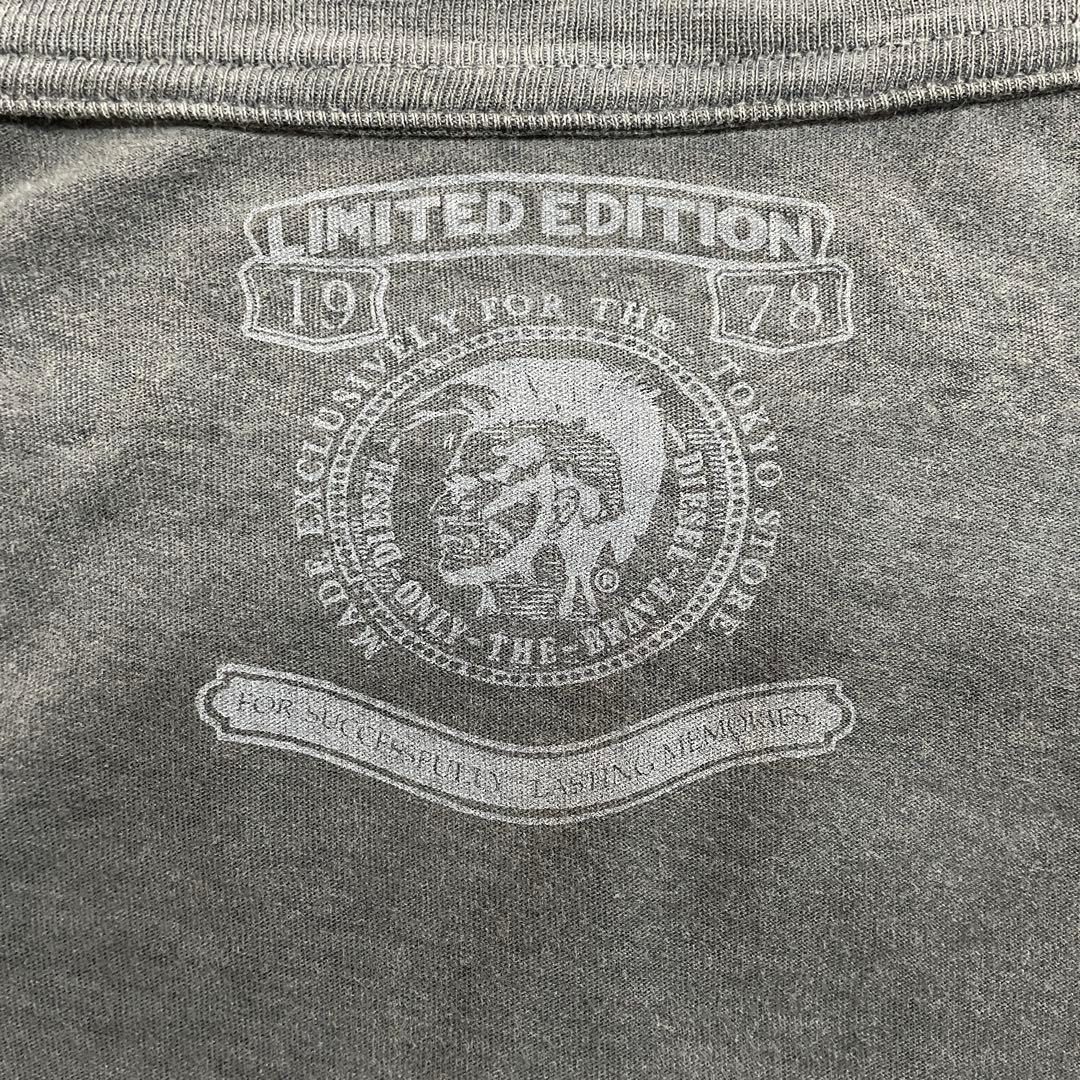古着 DIESEL リバーシブル プリント 半袖Tシャツ グレー