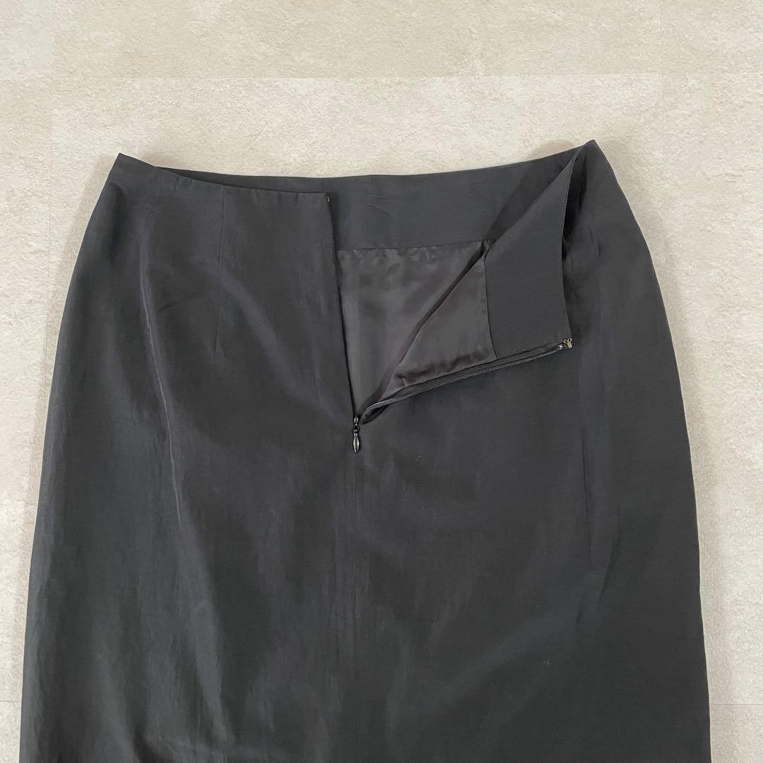 【美品】JURGEN LEHL ロングスカート 絹混 サイズM ブラック