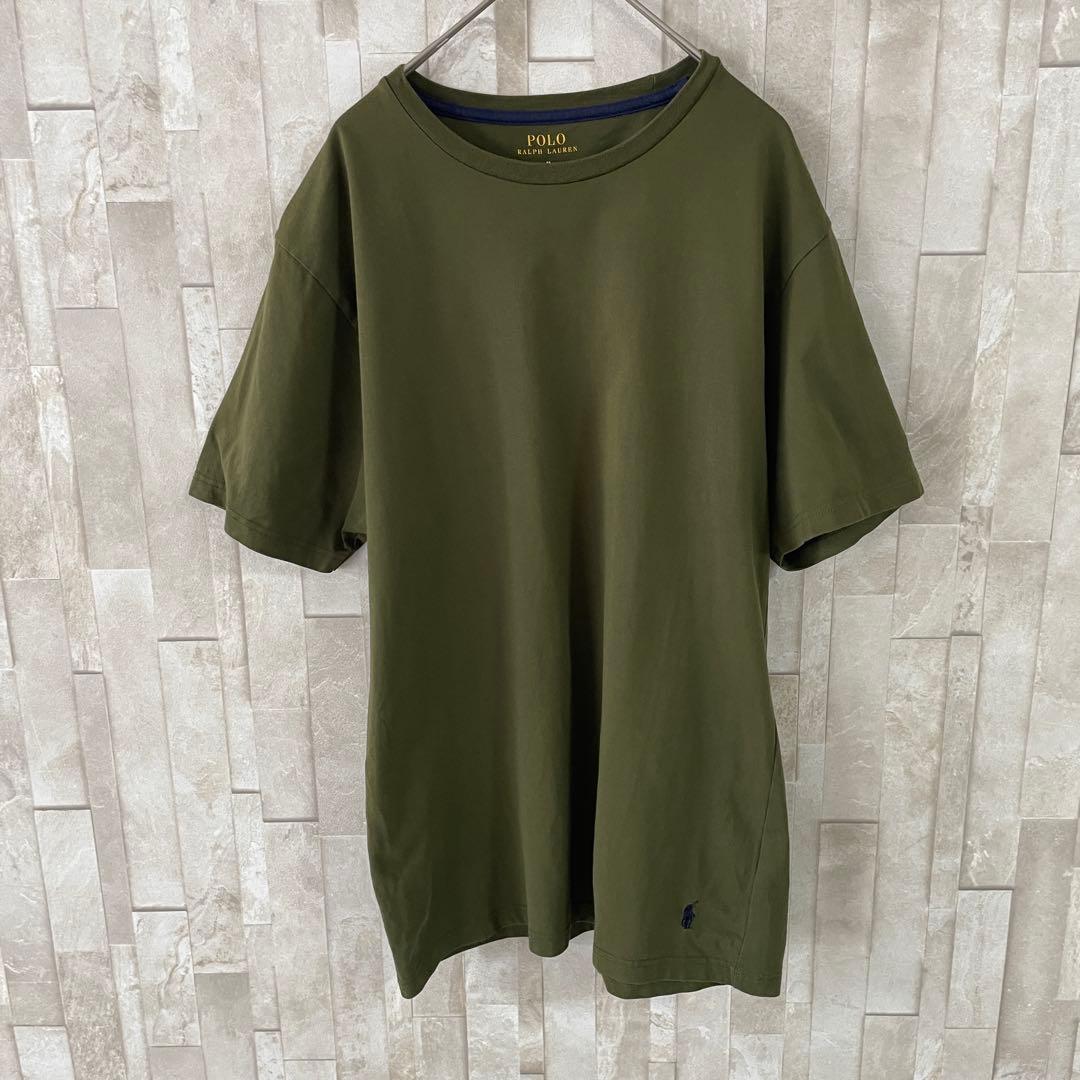 【美品】POLO RALPH LAUREN 半袖Tシャツ M カーキ 裾ポニー