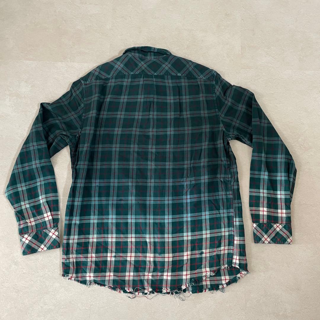 【美品】DIESEL MILLER グラデーションブリーチチェックシャツ L