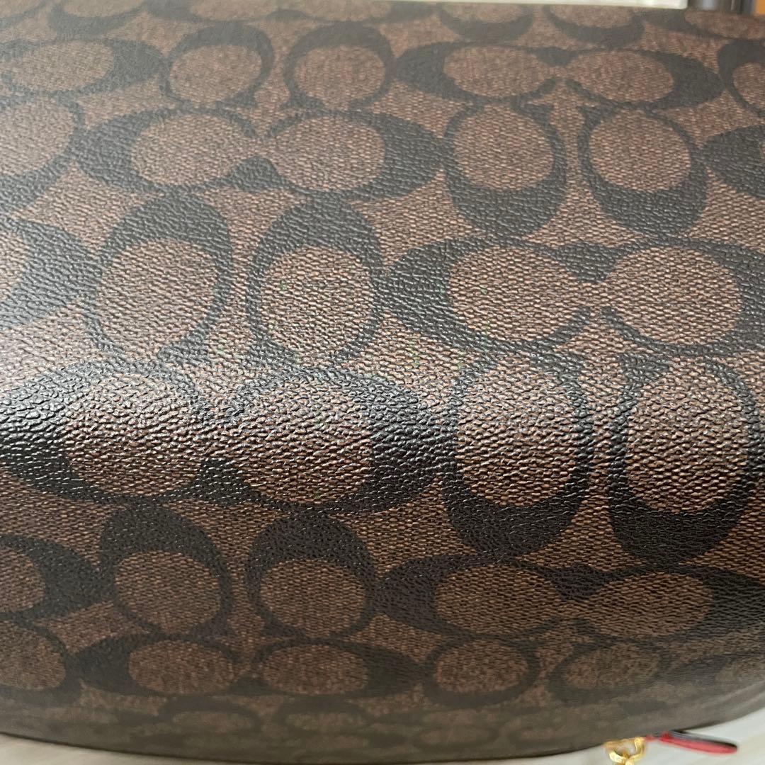 訳あり新品 COACH トートバッグ シグネチャー柄 ブラウン