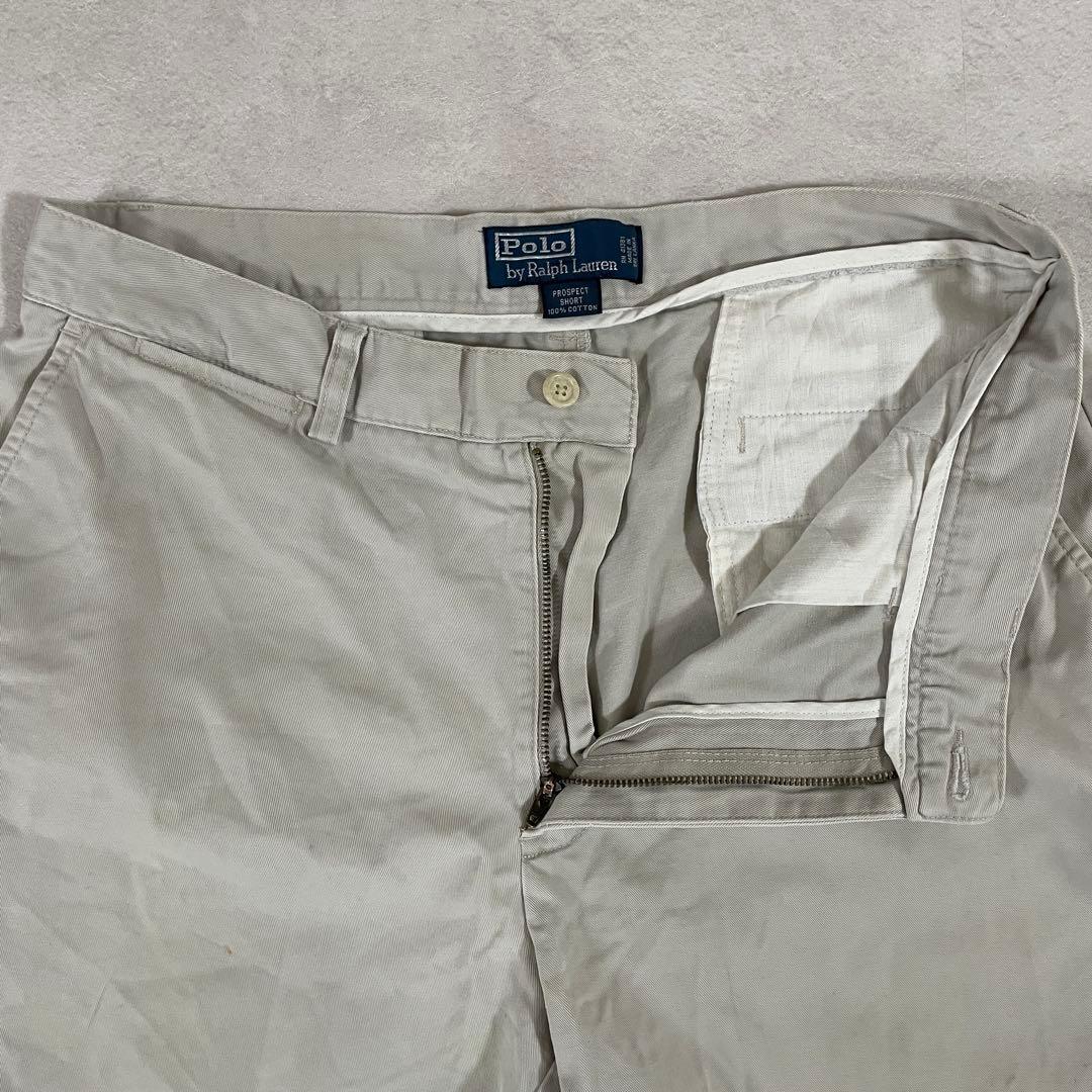 90s POLO RALPH LAUREN ハーフパンツ サイズ33 ベージュ