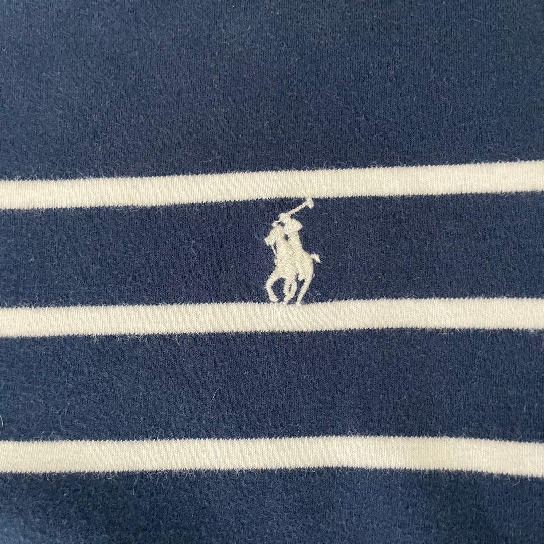 古着 POLO RALPH LAUREN 半袖Tシャツ ボーダー柄 M 紺色