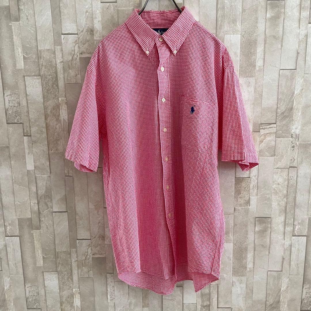 【美品】90s ラルフローレン BLAKE インド綿 チェックシャツ Lサイズ