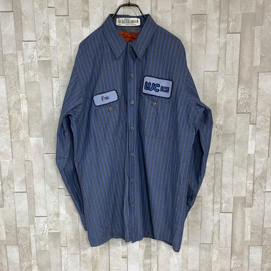 古着 VAN DYNE CROTTY 長袖ワークシャツ サイズL 企業ロゴ