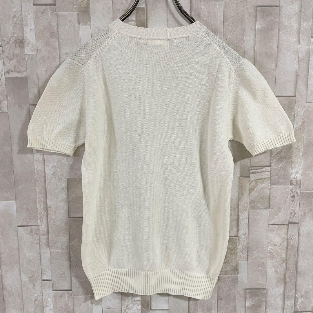【美品】Yves Saint Laurent オールド半袖ニット ホワイト