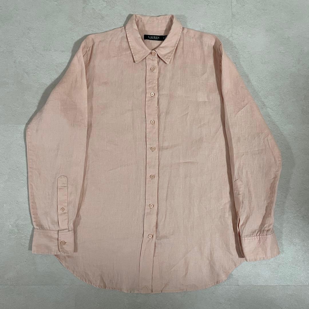 古着 RALPH LAUREN 長袖シャツ サイズLG 170/96A ピンク