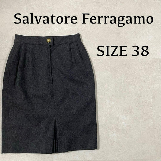 【美品】Salvatore Ferragamo 膝丈スカート イタリア製