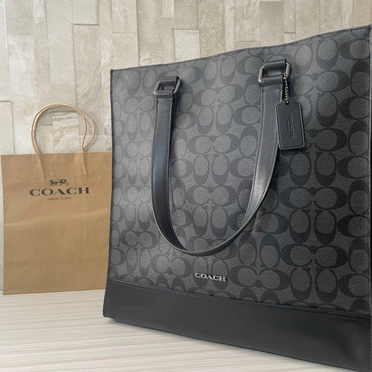 訳あり新品 COACH トートバッグ 2way シグネチャー 黒