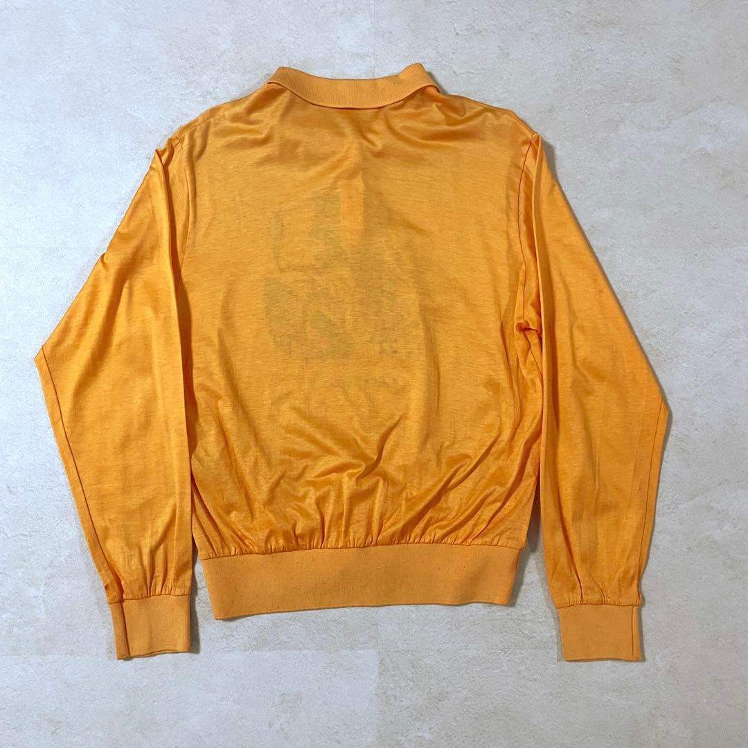 古着 LEONARD 長袖シャツ ビックプリント 日本製 サイズL オレンジ