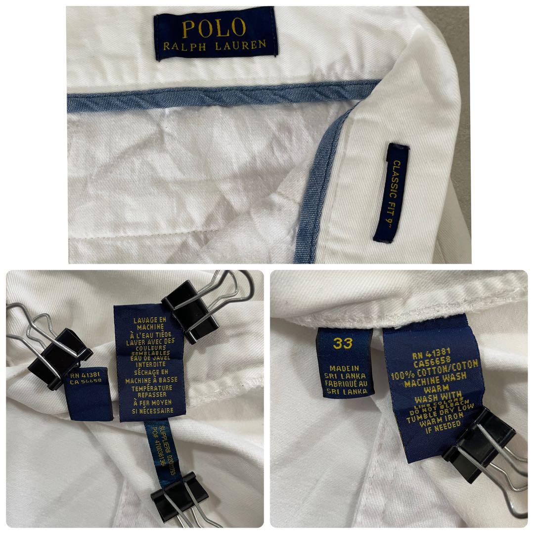 古着 POLO RALPH LAUREN ハーフパンツ サイズ33 ホワイト