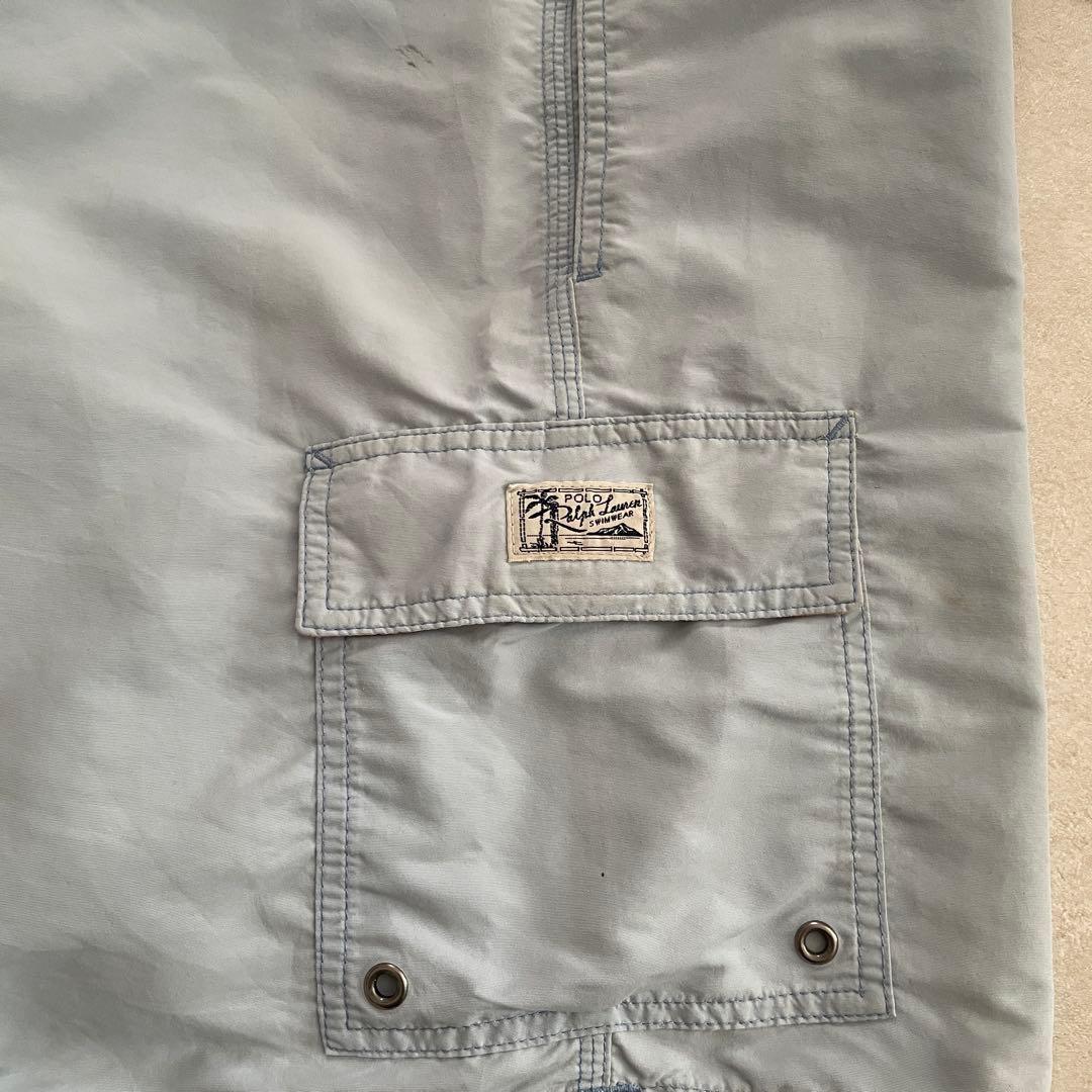 古着POLO RALPH LAUREN スイムショーツ M サイズ 水色