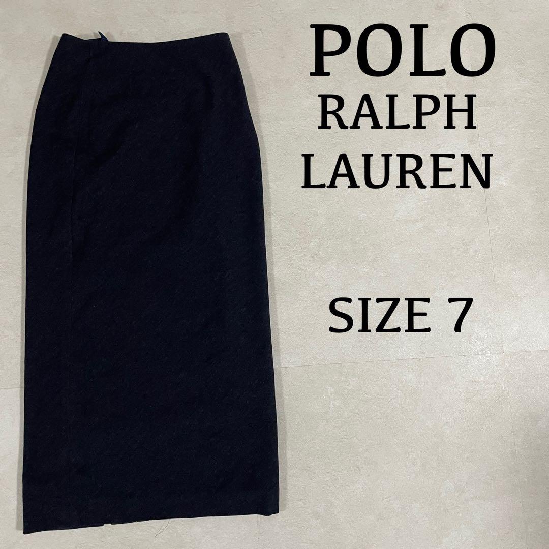 90s POLO RALPH LAUREN ロングスカート サイズ7 ブラック