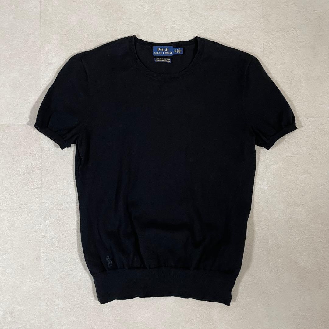 【美品】POLO RALPH LAUREN 半袖セーター ニット XS 黒色