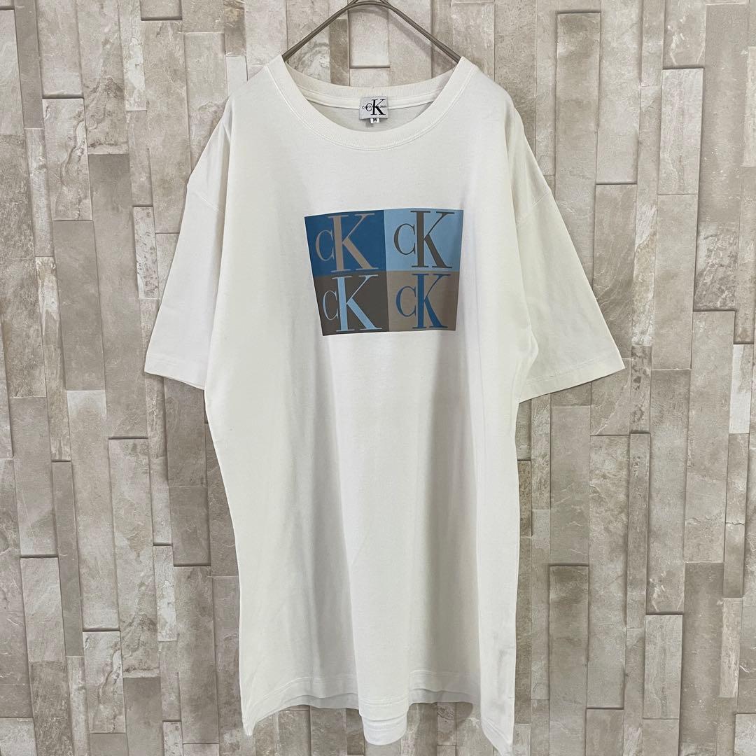 古着 Calvin Klein 半袖Tシャツ グラフィックプリントM ホワイト