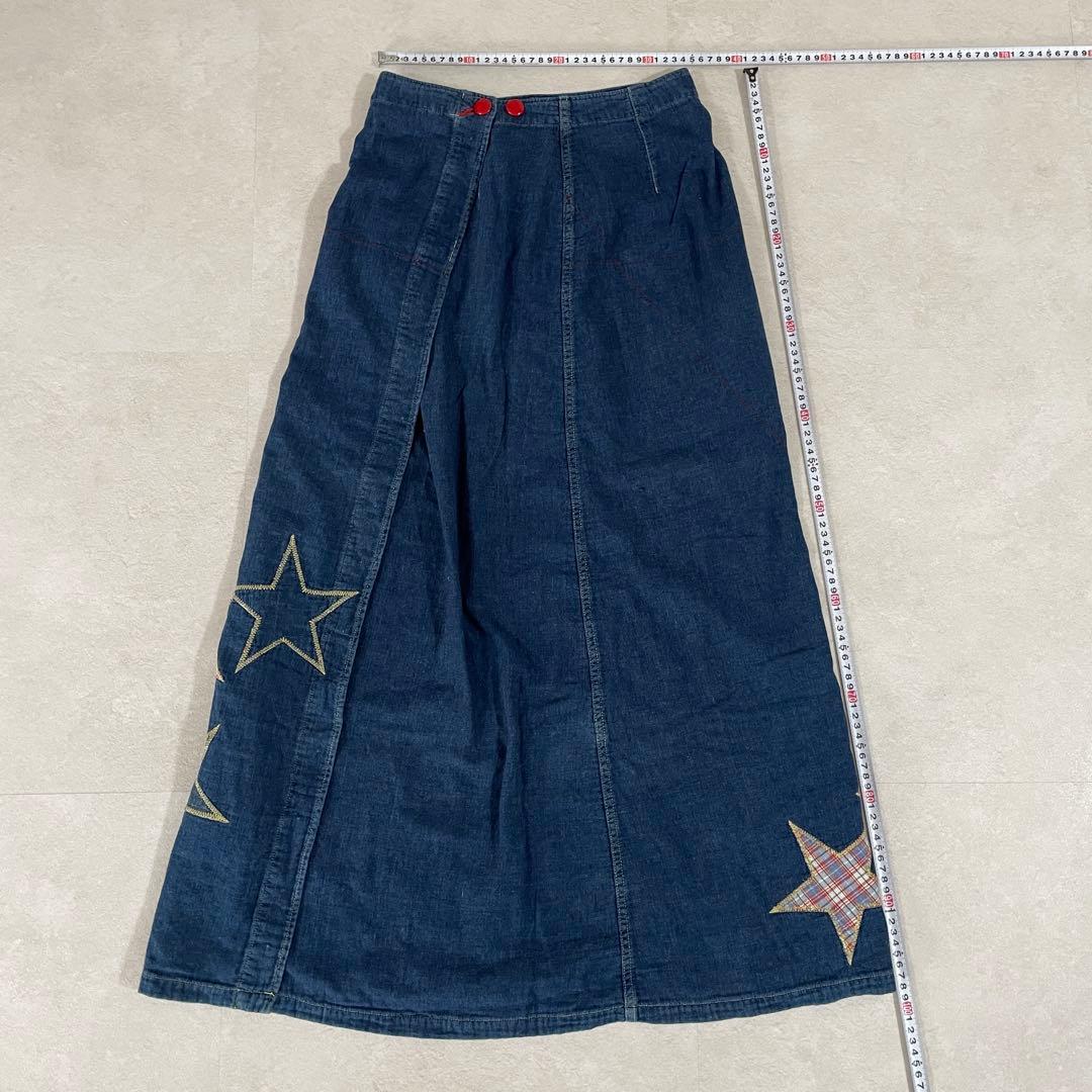 古着 HYSTERIC GLAMOUR デニム ロングスカート スターパッチ