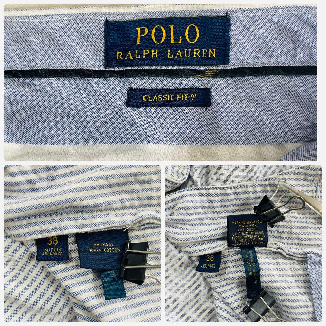 古着POLO RALPH LAUREN ハーフパンツ サイズ38 ストライプ柄