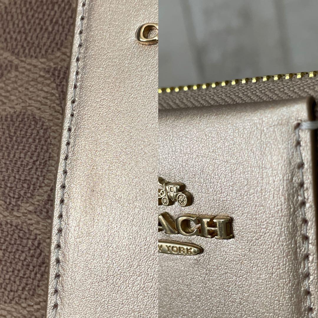 訳あり新品 【箱付き】COACH 長財布 シグネチャー柄
