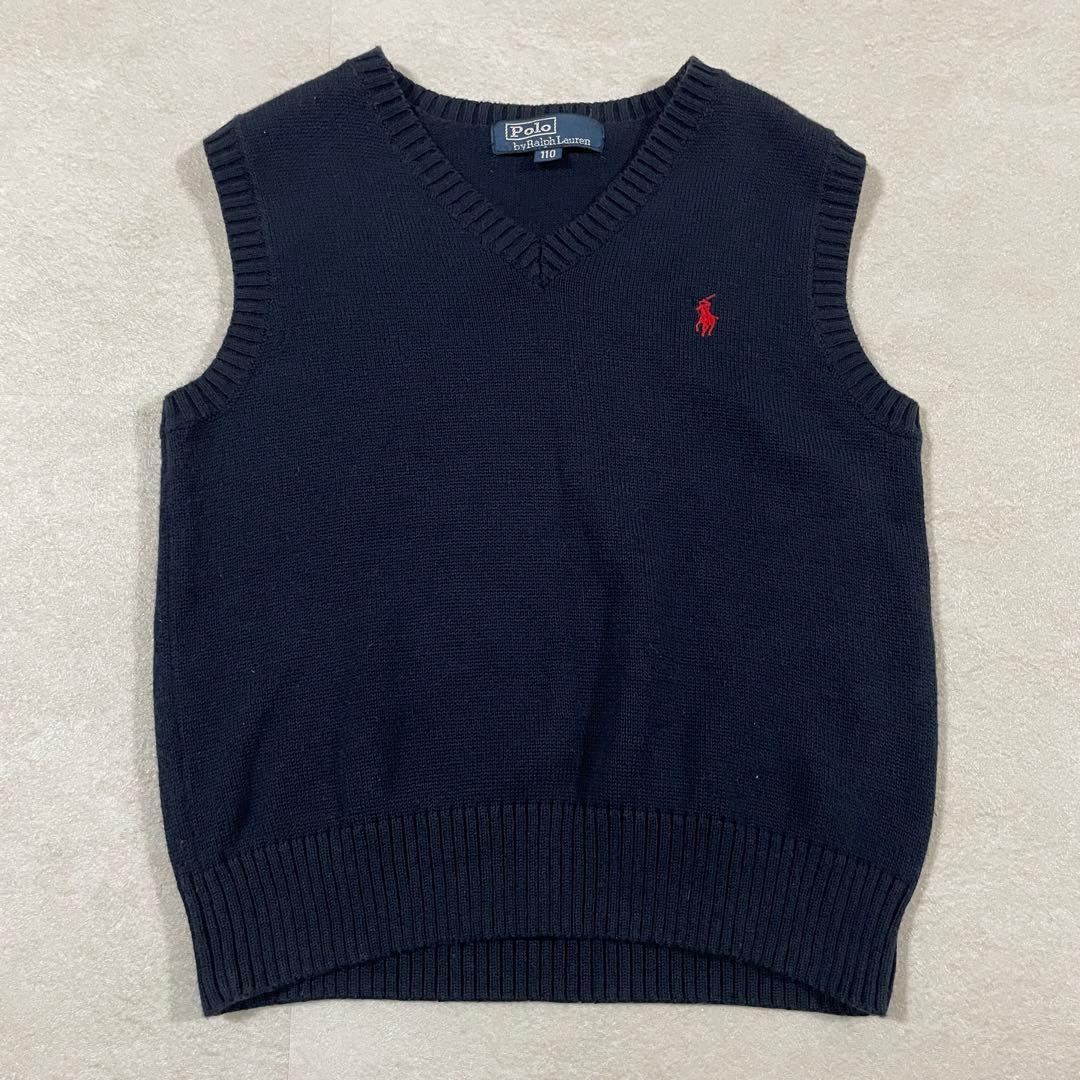 【美品】90s POLO RALPH LAUREN ニットベスト ポニー刺繍