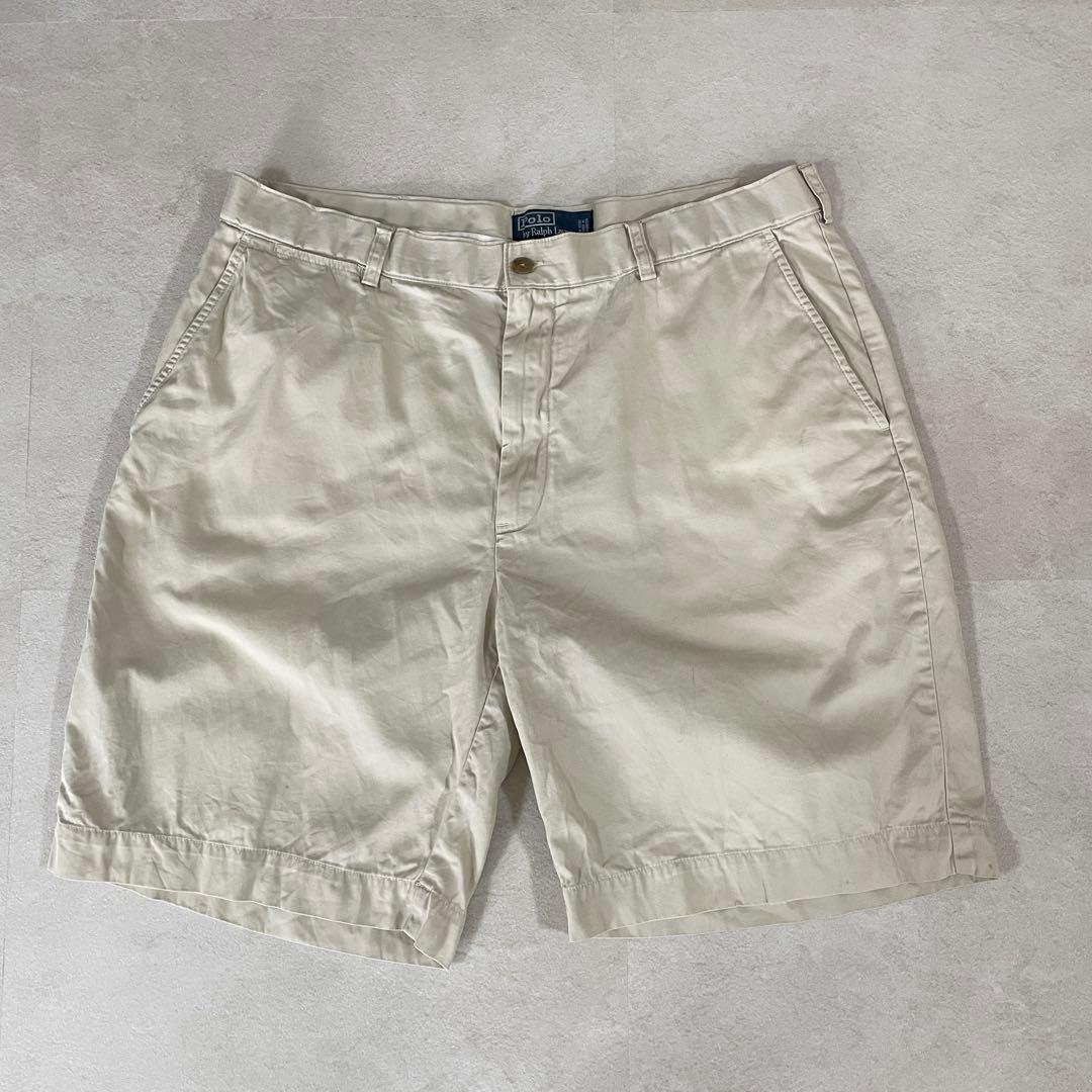 90s POLO RALPH LAUREN ハーフパンツ サイズ38 ベージュ