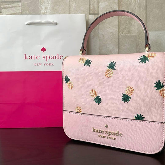 訳あり新品 kate spade ハンドバッグ パイナップル柄