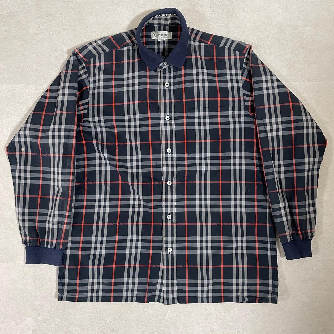 90s BURBERRY バーバリー 長袖シャツ チェック柄 サイズM – OMNISTYLE