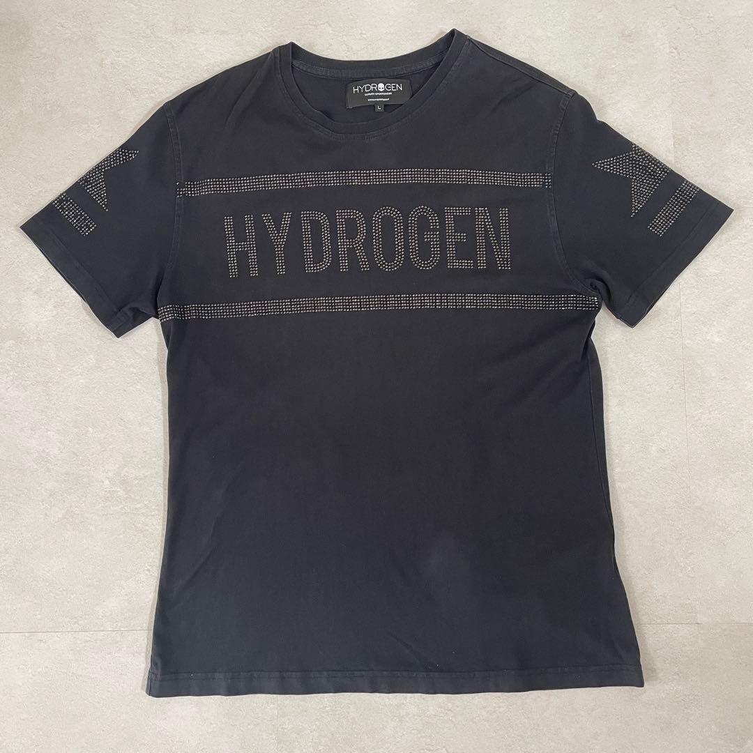 古着 HYDROGEN 半袖Tシャツ スパンコール サイズL ブラック