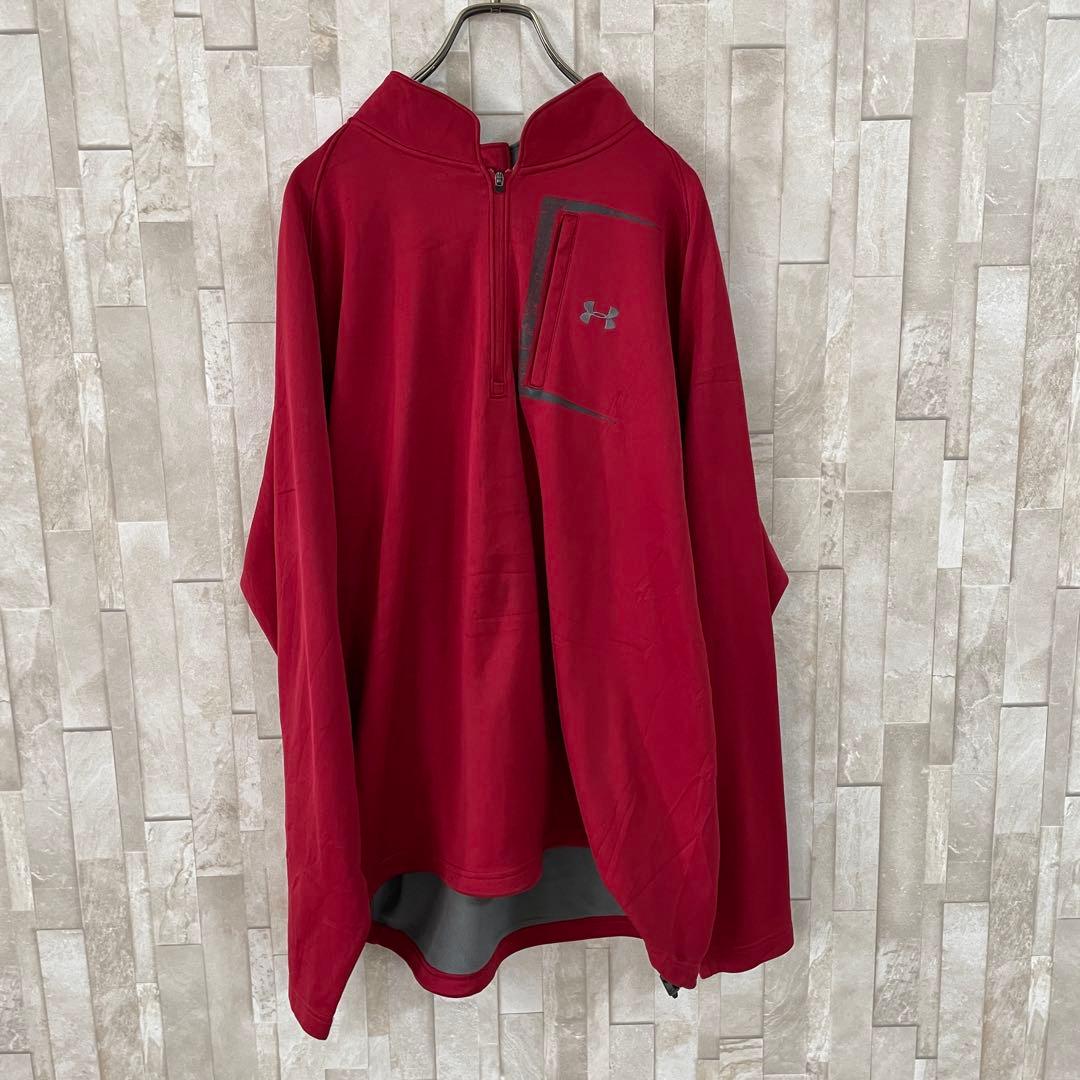 古着 UNDER ARMOUR ハーフジップ フリース レッド
