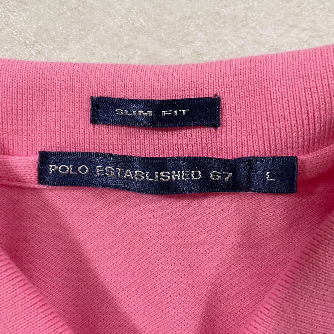 古着 POLO RALPH LAUREN 半袖ポロシャツ ポニー刺繍 ピンク