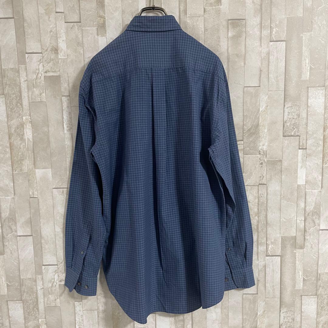 古着 ARMANI EXCHANGE 長袖シャツ M チェック柄 ブルー系