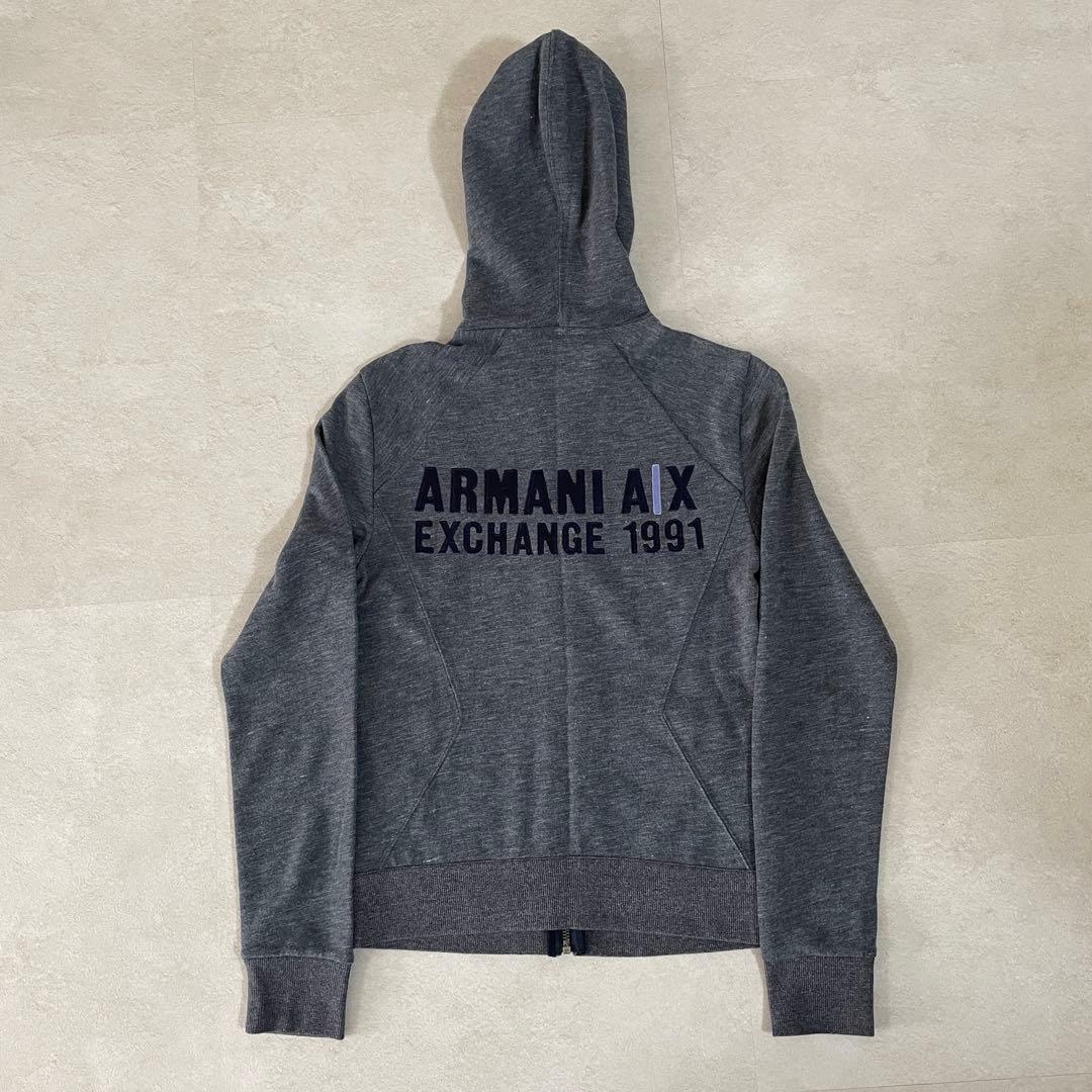 【美品】ARMANI EXCHANGE ジップアップパーカー XXS グレー