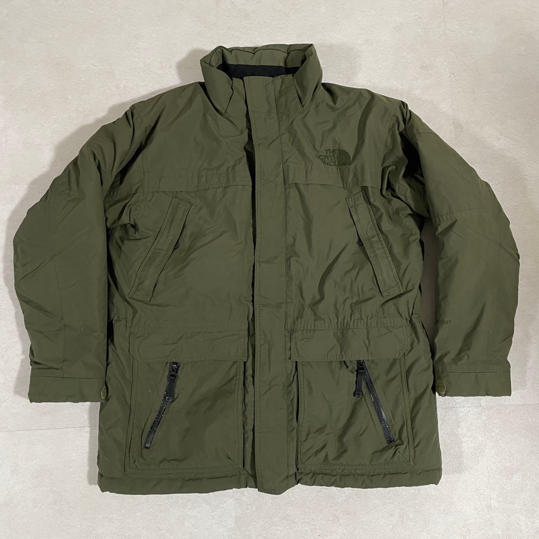 古着 THE NORTH FACE ダウンジャケット HYVENT カーキ L