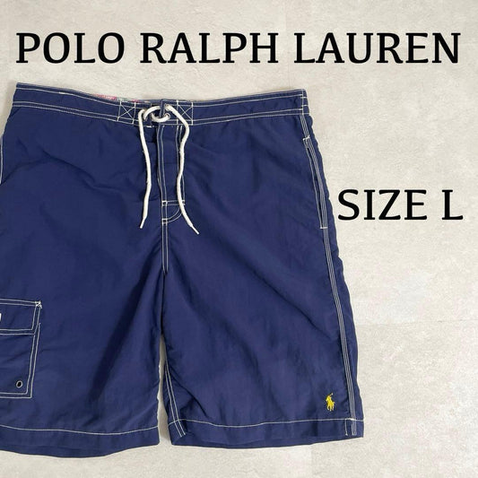 【希少】90s POLO RALPH LAUREN ネイビー スイムショーツ