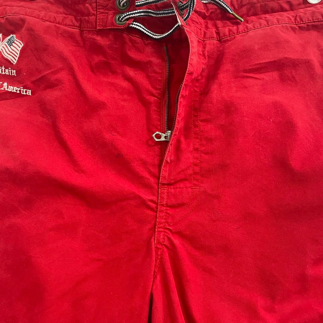 90s POLO RALPH LAUREN レッド ハーフパンツ Lサイズ