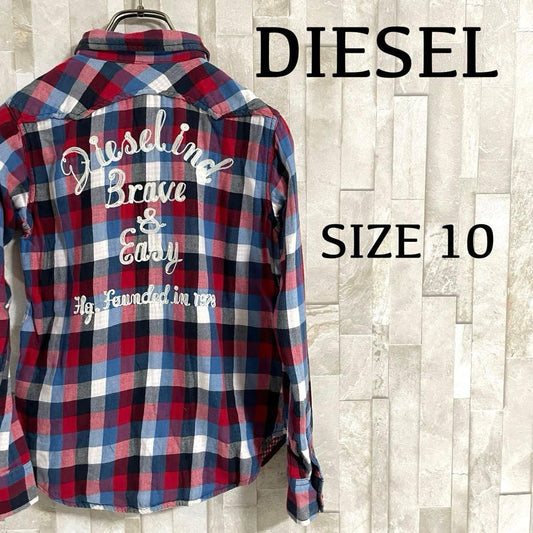 【美品】DIESEL 長袖シャツ バック刺繍 10 マルチカラー チェック柄