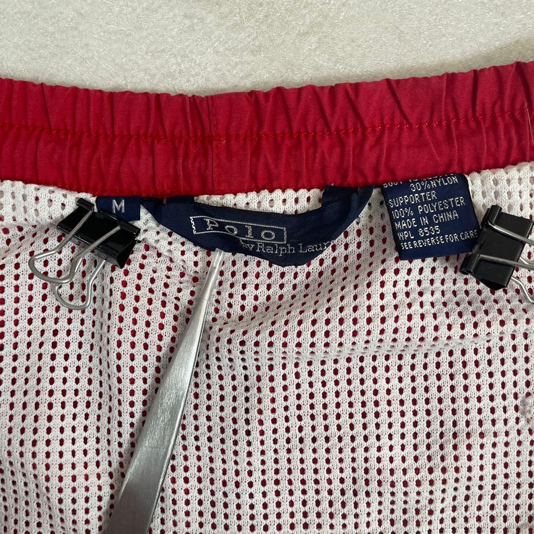90s POLO RALPH LAUREN 赤 スイムショーツ Mサイズ