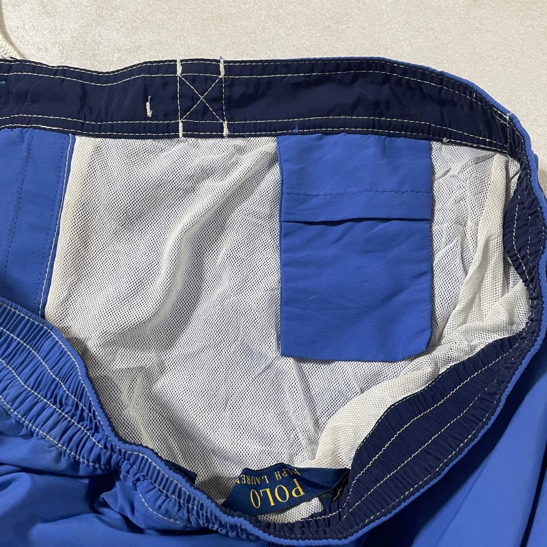 古着POLO RALPH LAUREN 青 スイムショーツ Lサイズ