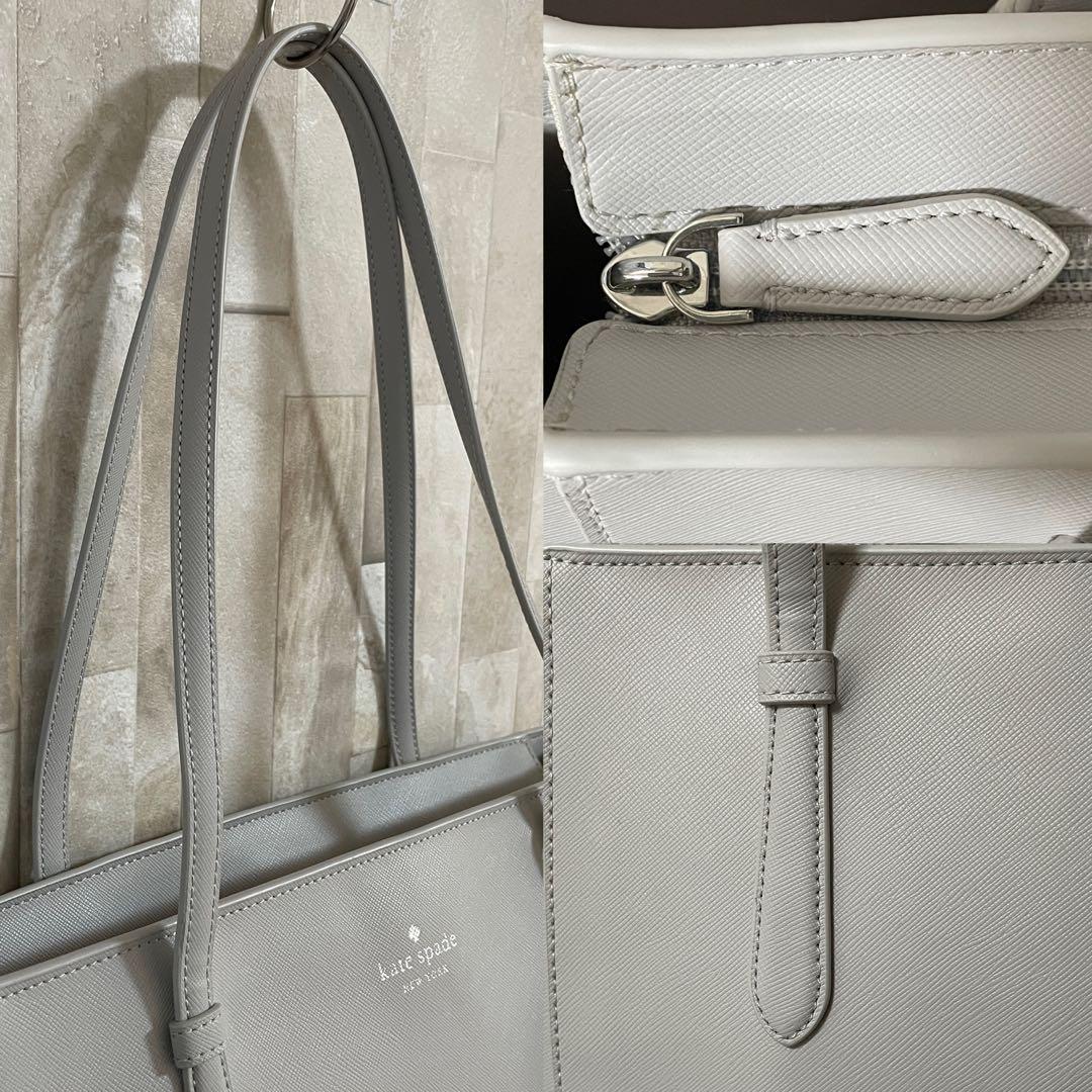 訳あり新品 kate spade トートバッグ プラチナグレー