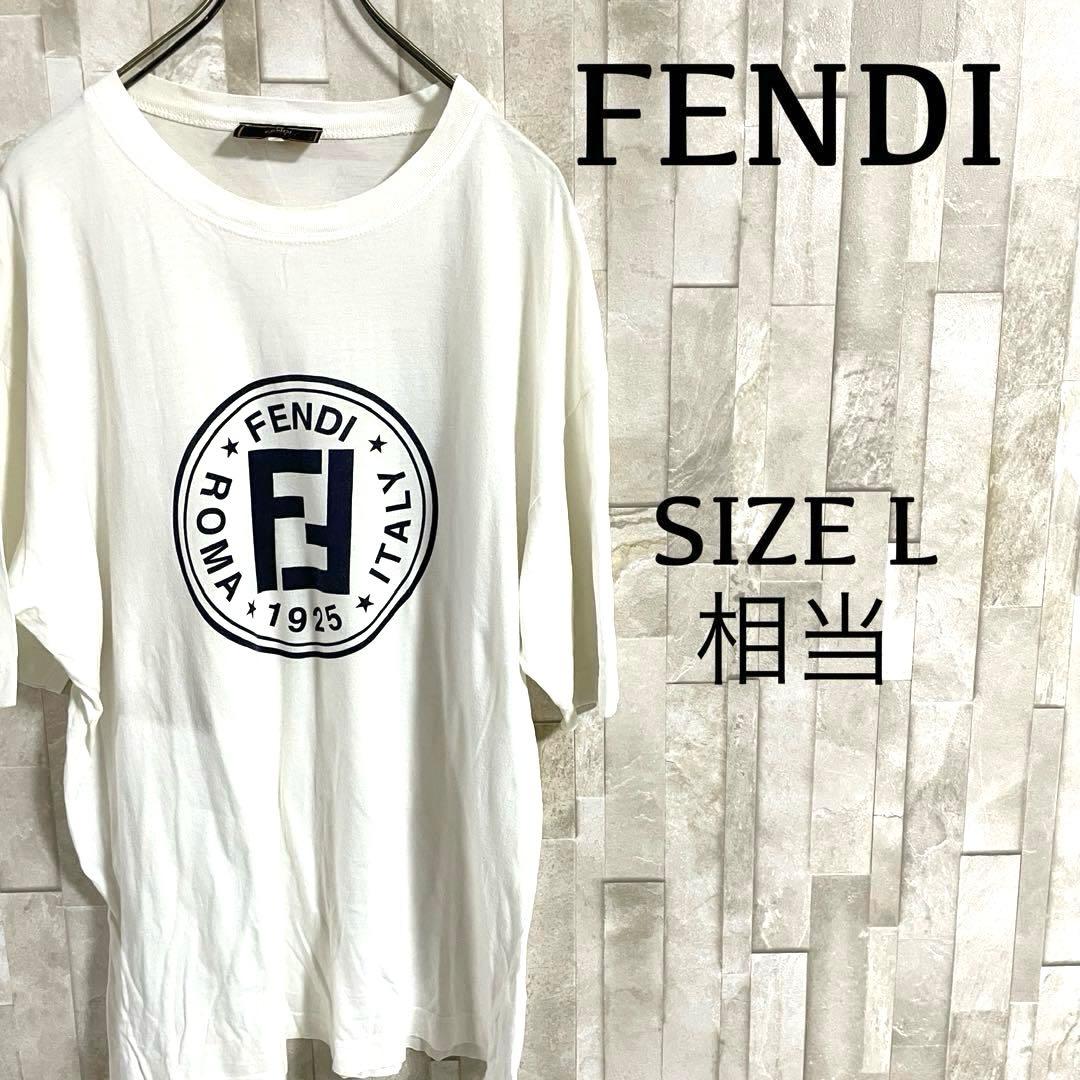 古着 FENDI ヴィンテージ 半袖Tシャツ ロゴプリント サイズL相当