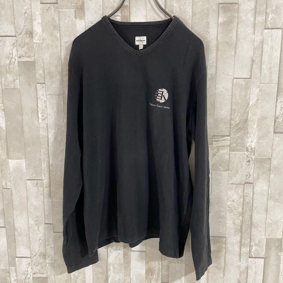 古着 Calvin Klein Jeans 長袖Tシャツ サイズM ブラック