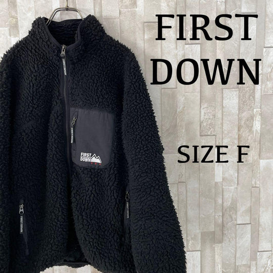 【美品】FIRST DOWN ボアジャケット サイズF ブラック